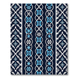 Navy Snowflake Chain Geometric Area Rug
