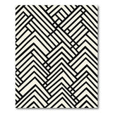 Geometric Modern Bold Black White Geometric Line Area Rug