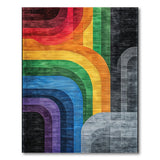 Vibrant Rainbow Arcs Geometric Modern Area Rug