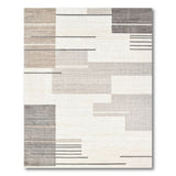 Beige Gray Geometric Abstract Area Rug
