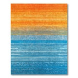 Orange to Blue Gradient Striped Area Rug