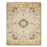 Grey Gold Medallion Persian Area Rug
