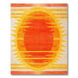 Southwestern Orange Radiant Sunburst Geometric Area Rug