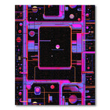 ODIKA Cyberpunk Pixel Art Space Washable Rug - Low Pile Non-Slip Retro Gaming Area Carpet