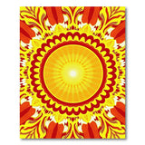 Radiant Sun Mandala Area Rug in Fiery Yellow Red