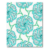 Teal Swirling Floral Area Rug