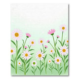 Whimsical Pink Daisy Meadow Area Rug