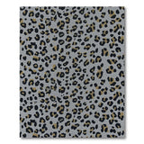 Shimmering Leopard Print Area Rug Black Gold Gray