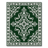 Ornate Emerald Green Medallion Area Rug