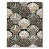 Grey Seashell Coastal Beach Rug