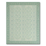 Intricate Teal Green Geometric Trellis Area Rug