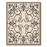 Beige and Neutral Ornate Floral Scroll Beige Area Rug