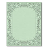 Ornate Floral Vine Border Green Area Rug