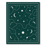 Emerald Green Celestial Moons Stars Area Rug