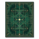ODIKA Art Deco Emerald Green & Gold Geometric Washable Rug - Low Pile & Non-Slip
