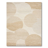 Abstract Geometric Circles Beige Area Rug