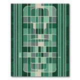 Green Geometric Abstract Green Area Rug