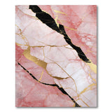 Pink Marble Gold Vein Washable Area Rug