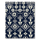 Navy Persian Floral Motif Area Rug