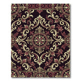 Opulent Black Gold Floral Baroque Area Rug