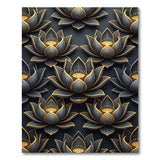 Black Lotus Gold Embellished Area Rug