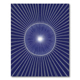 Navy Sunburst Radial Geometric Rug