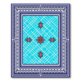 Teal Lattice Star Floral Area Rug
