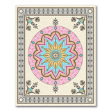 Vibrant Pink Teal Mandala Persian Area Rug