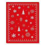ODIKA Festive Red Snowflake Christmas Washable Rug - Low Pile, Non-Slip, Pet & Kid Friendly Holiday Decor