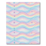 Pastel Paw Print Wave Kids Rug
