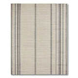 Beige Black Vertical Striped Woven Area Rug