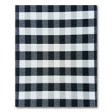 Black White Checkered Rustic Area Rug
