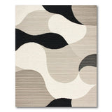 Abstract Black White Organic Shapes Area Rug