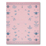 Blush Pink Bee Botanical Leaf Rug