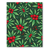 Lush Green Leaves with Vibrant Red Berry Area Rug