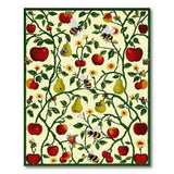 Vibrant Apples Pears Bees Fruit Orchard Area Rug