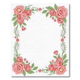 Elegant Pink Rose Vine Border Area Rug