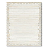 Beige Neutral Geometric Border Area Rug
