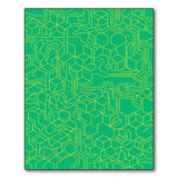 Vibrant Green Circuit Board Geometric Area Rug