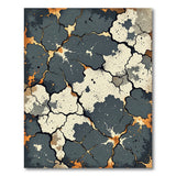 Abstract Cracked Lava Grey Area Rug