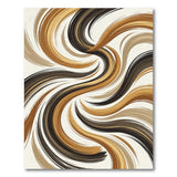 Brown and Tan Swirling Brushstroke Brown Tan Abstract Area Rug