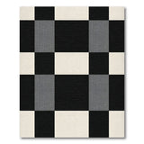 Black White Checkered Plaid Area Rug