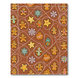 Whimsical Gingerbread Men Snowflakes Area Rug