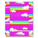 Playful Rainbow Clouds Striped Area Rug