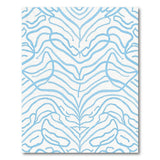 Abstract Blue Zebra Stripe Area Rug