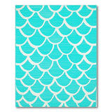 Teal Mermaid Scale Area Rug