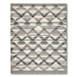 Grey Grey Geometric Triangle Area Rug