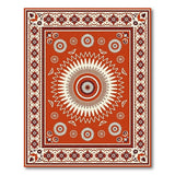 Red Sunburst Medallion Persian Area Rug