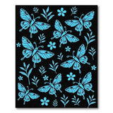Teal Butterfly Sakura Leaves Area Rug