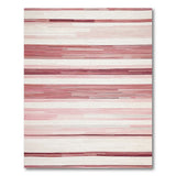 Blush Pink Horizontal Stripe Woven Rug